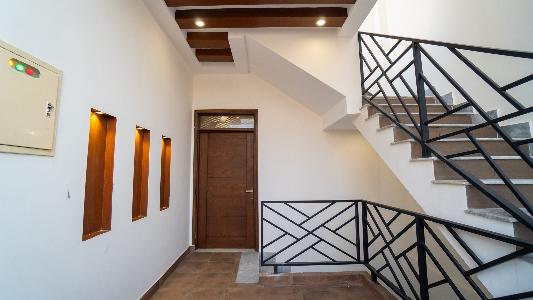 Villas exterior shaded by mature trees