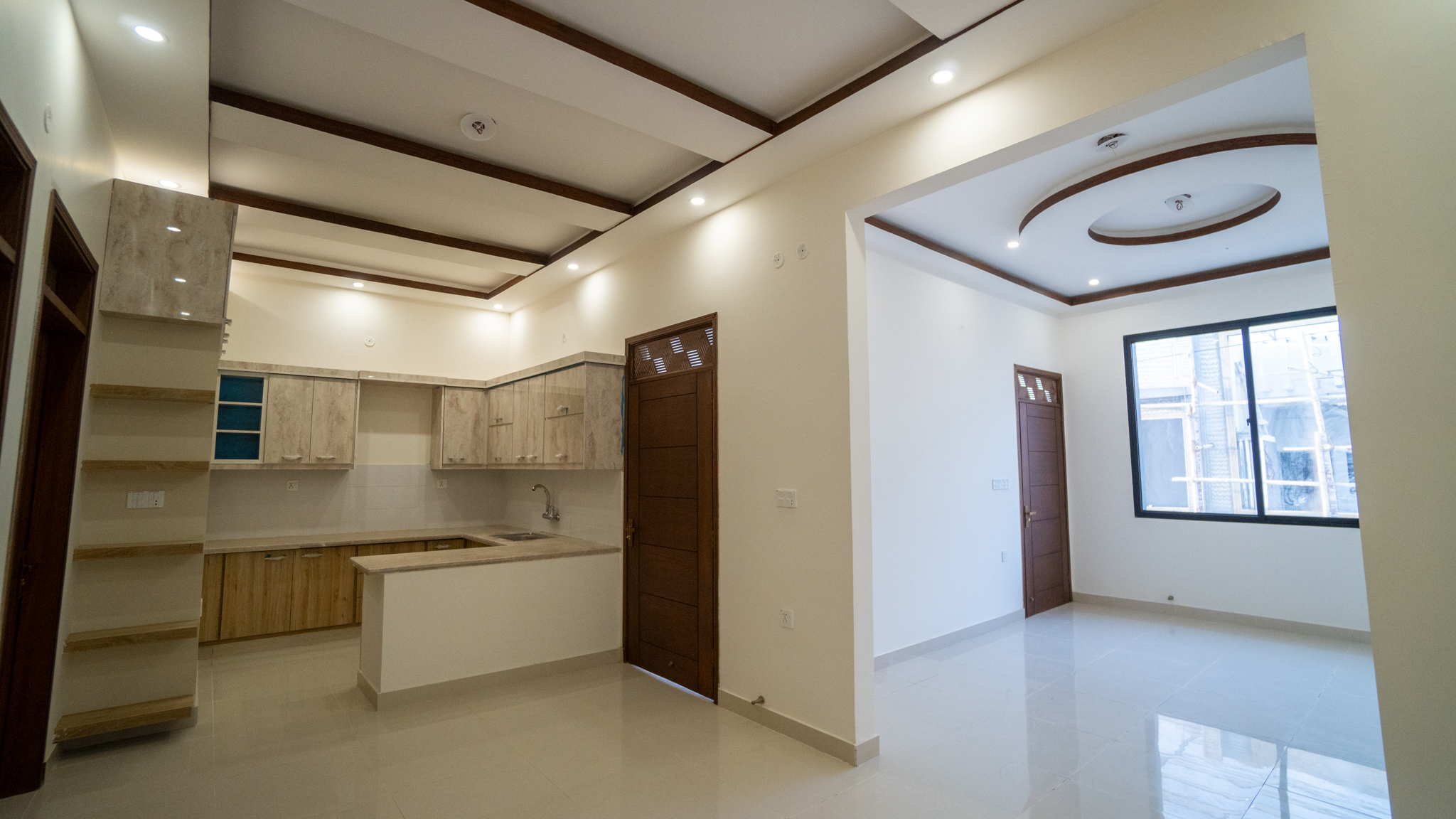 Villas exterior shaded by mature trees